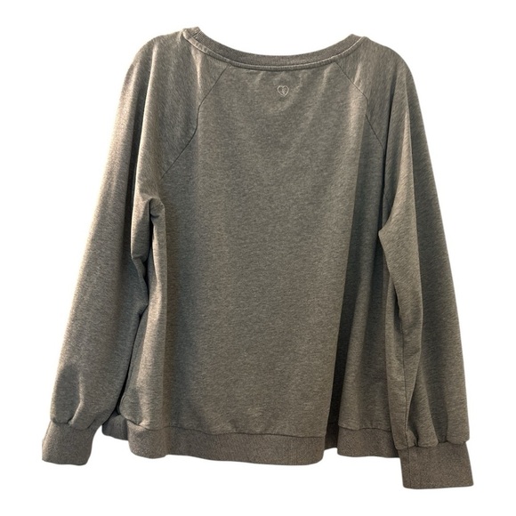 BILLY T sweatshirt, gray, Mostly Sunny in white embroidery, French Terry cotton - Picture 5 of 6